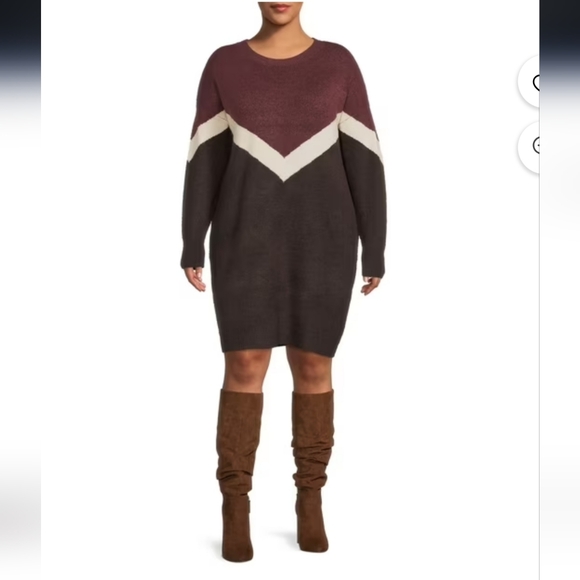 Terra & Sky Dresses & Skirts - NWT Terra & Sky Color Block Sweater Dress